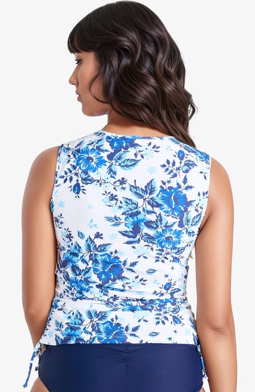 Calypsa Plus Size Closed Back Maya Swim Top In Multi