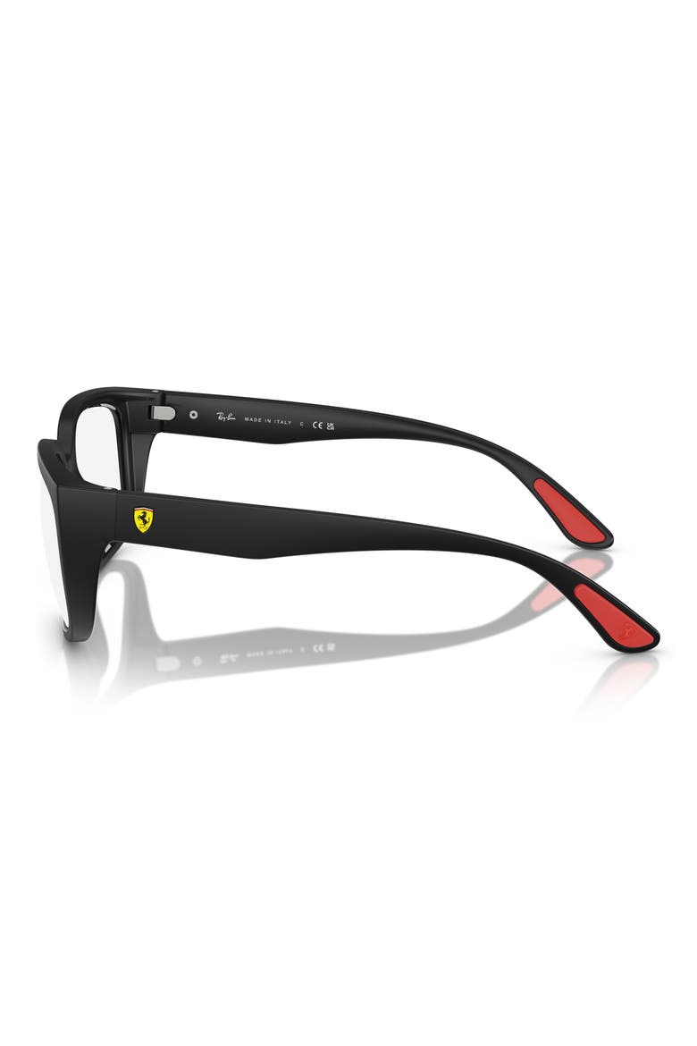 x Scuderia Ferrari 55mm Square Optical Glasses, Alternate, color, MATTE BLACK