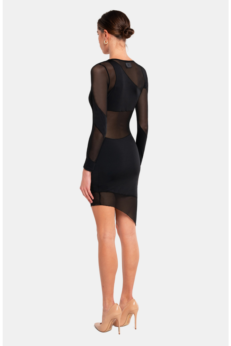 SPIRAL Long Sleeve Dress, Alternate, color, Black