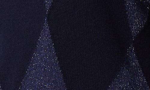 Marina Rinaldi Aquile Check Wool Blend Sweater In Blue