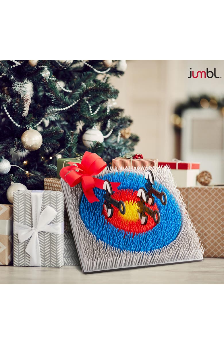 Jumbl Wall-Mounted Axe Throwing Game, Indoor Foam Axe Set with Bristle Target & Mount Kit, Alternate, color, Multicolor