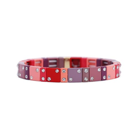 Mauve Domino Stretch Bracelet