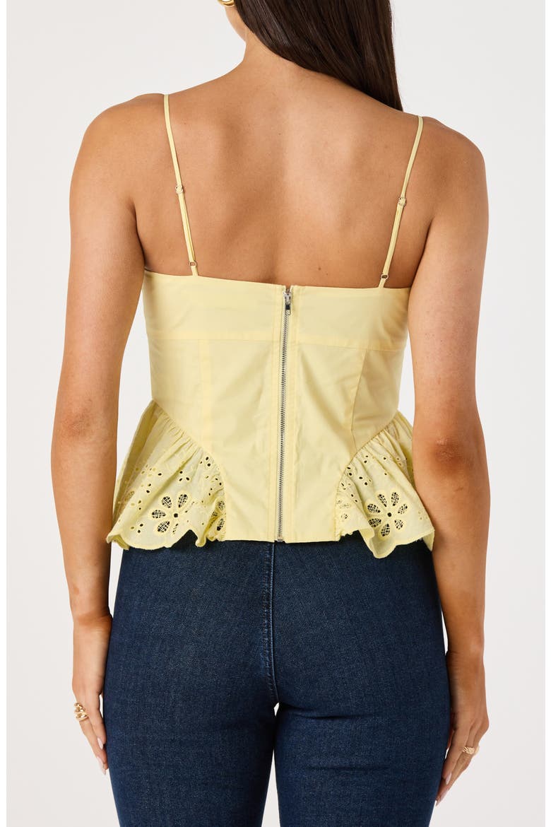 Teale Eyelet Cotton Peplum Top, Alternate, color, YELLOW