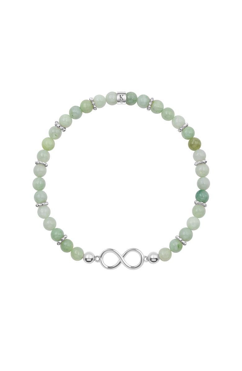 Karma and Luck Shaman of Abundance Jade Stone Bracelet, Main, color, Green/Silver