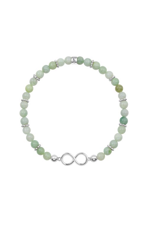 Karma And Luck Shaman Of Abundance Jade Stone Bracelet In Green/silver