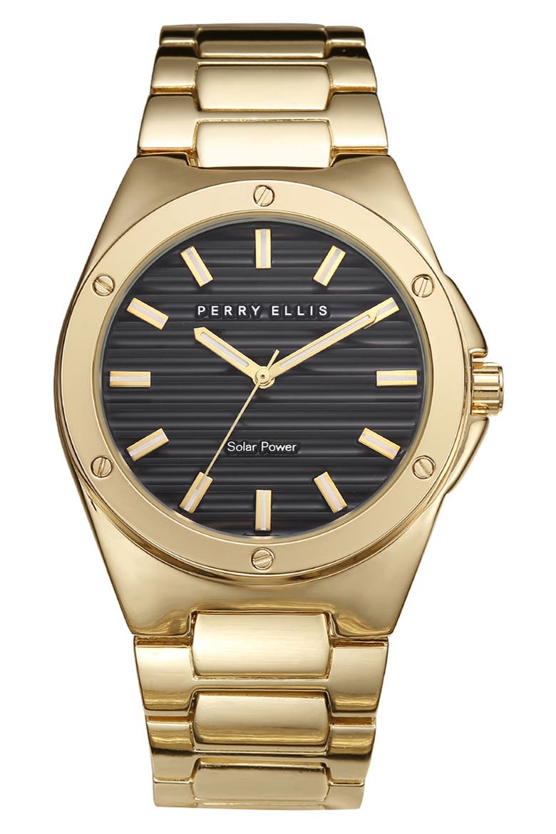 Solar Powered Quartz Bracelet Watch, 41mm, Main, color, GOLD