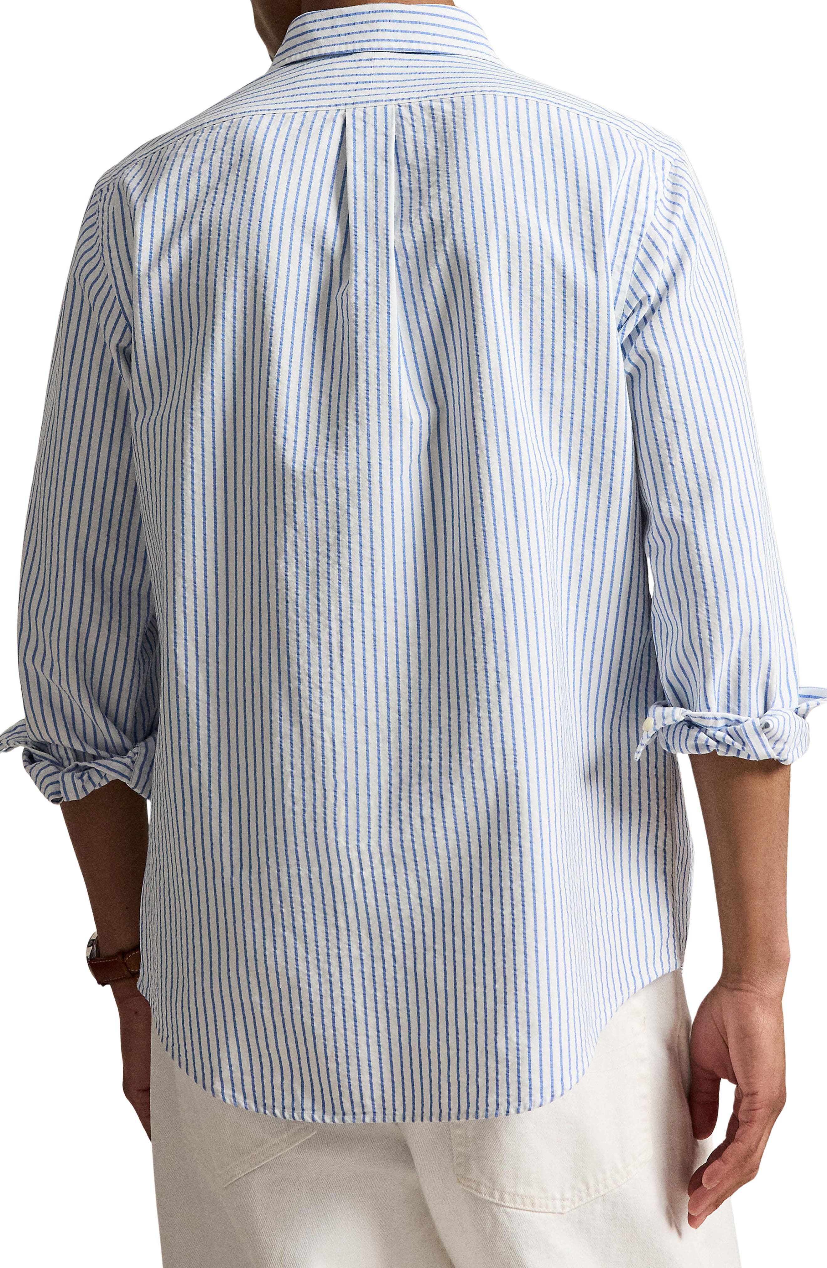 Polo Ralph Lauren Classic Fit Stripe Seersucker Button-Down Shirt — фото 4