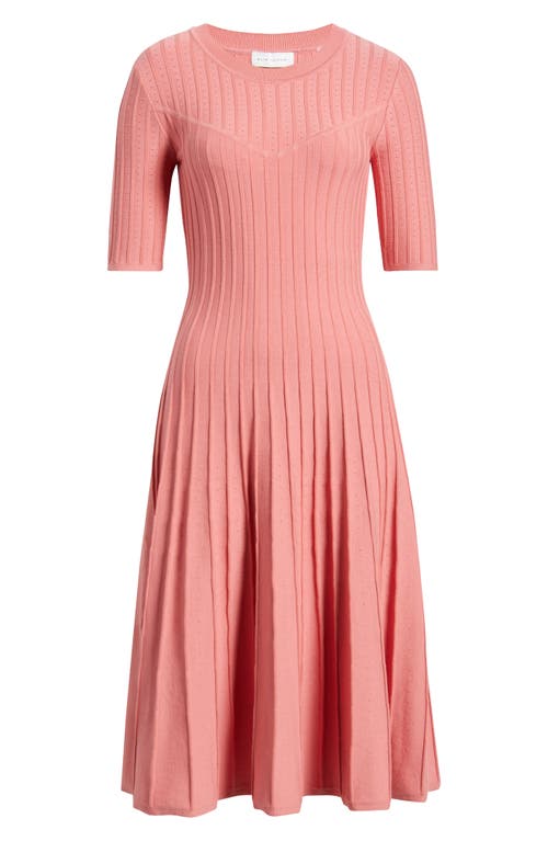 Elie Tahari The Wanda Fit & Flare Sweater Dress In Dragon Fruit