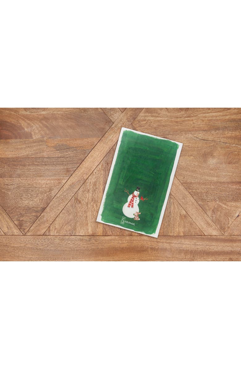 C&F Home Snowman Alphabet Printed Kitchen Towel, Alternate, color, Green