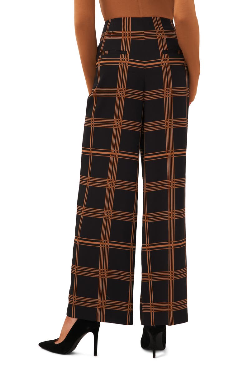 Halogen<sup>®</sup> Windowpane Plaid Wide Leg Trousers, Alternate, color, 
