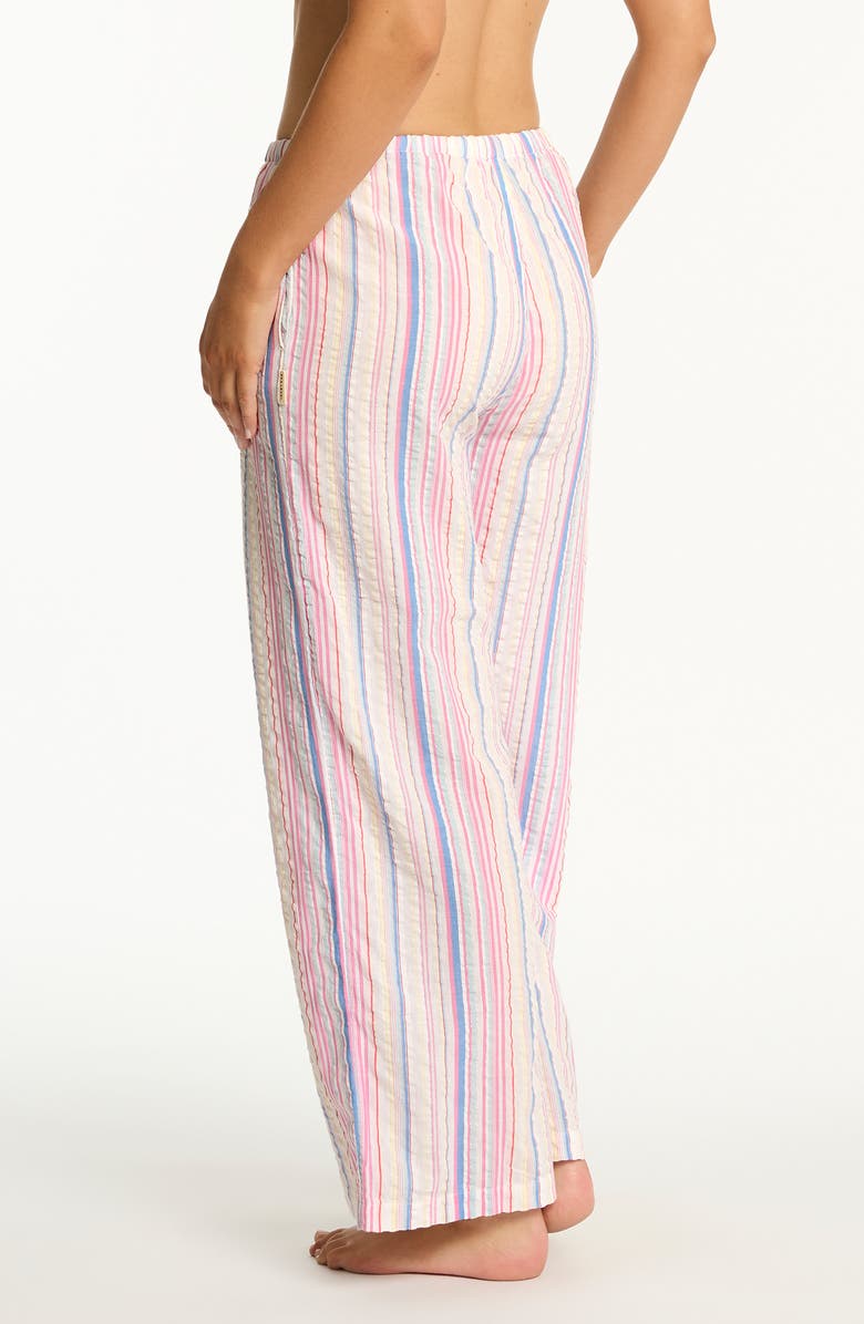 Sea Level Boho Stripe Surf Pants, Alternate, color, Blue