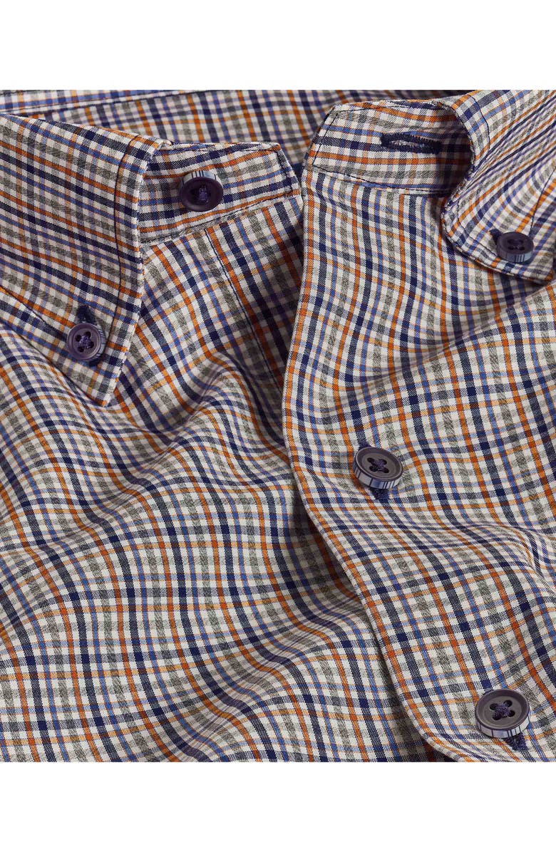 David Donahue Check Cotton Poplin Button-Down Shirt, Alternate, color, 