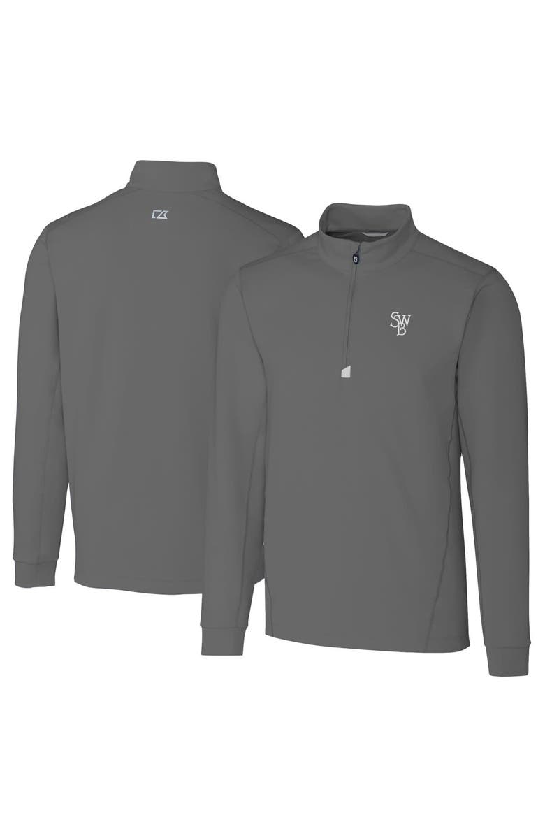 Cutter & Buck Men's Cutter & Buck  Gray Scranton Wilkes-Barre RailRiders Big & Tall Traverse Stretch Quarter-Zip Top, Main, color, 