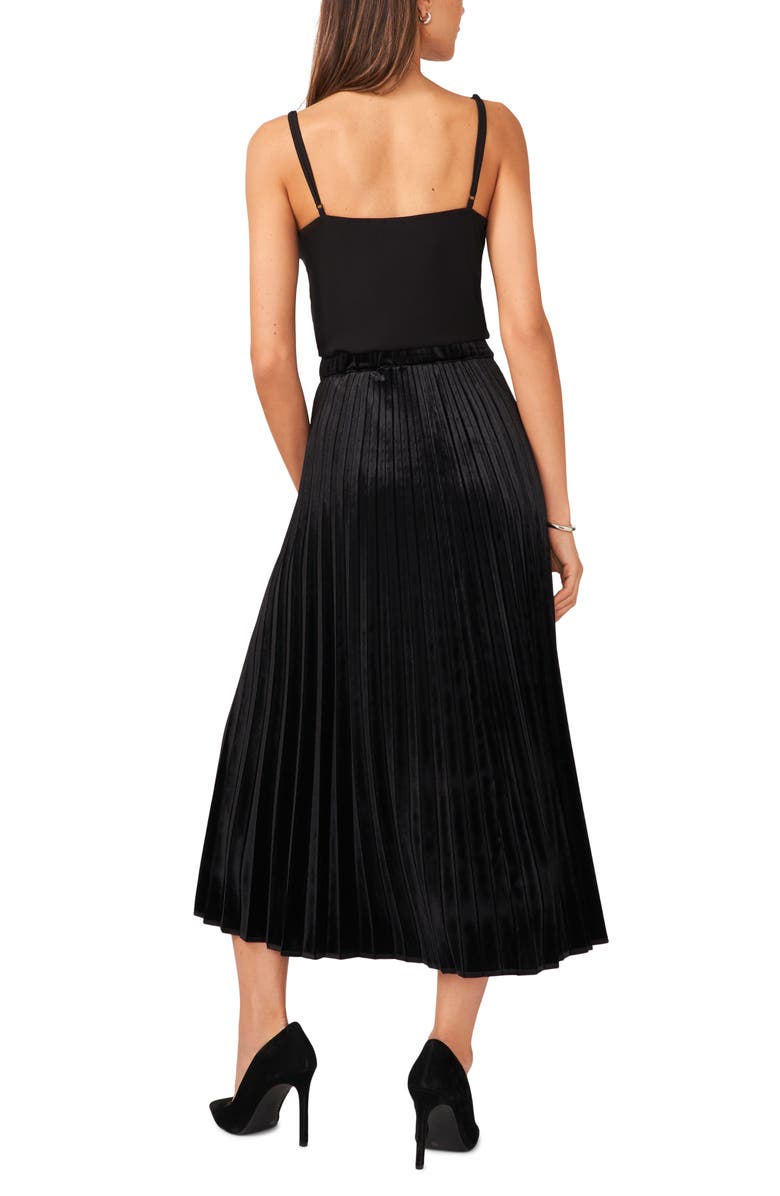 Halogen<sup>®</sup> Pleated Velvet Midi Skirt, Alternate, color, 