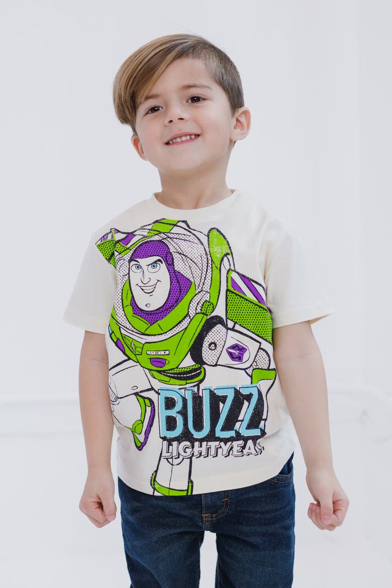 Toy Story 2-Piece Short Sleeve T-Shirt Set, Alternate, color, Woody Buzz Grey Cream
