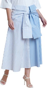 ELOQUII Ruffle Polka Dot Skirt