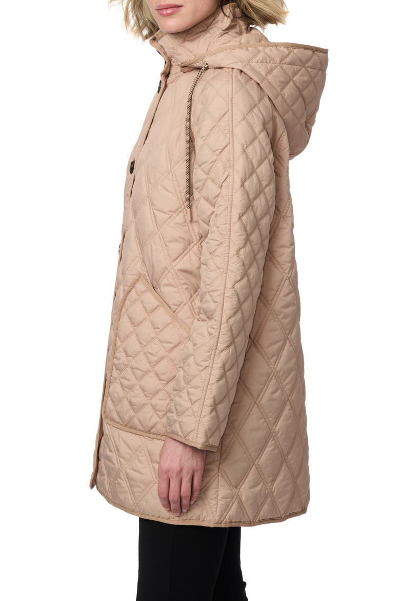Diamond Quilted Hooded Liner Jacket, Alternate, color, TAUPE