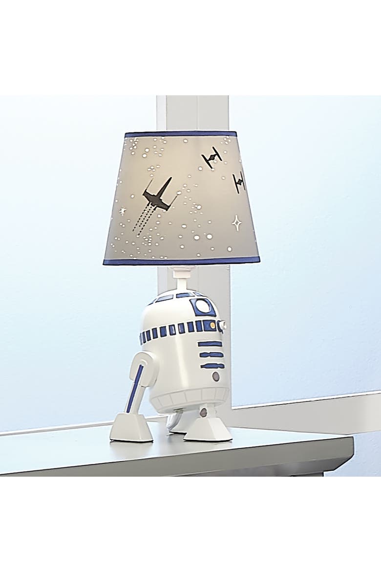 Star Wars Classic Hand Painted R2-D2 Lamp with Shade & Bulb, Alternate, color, White
