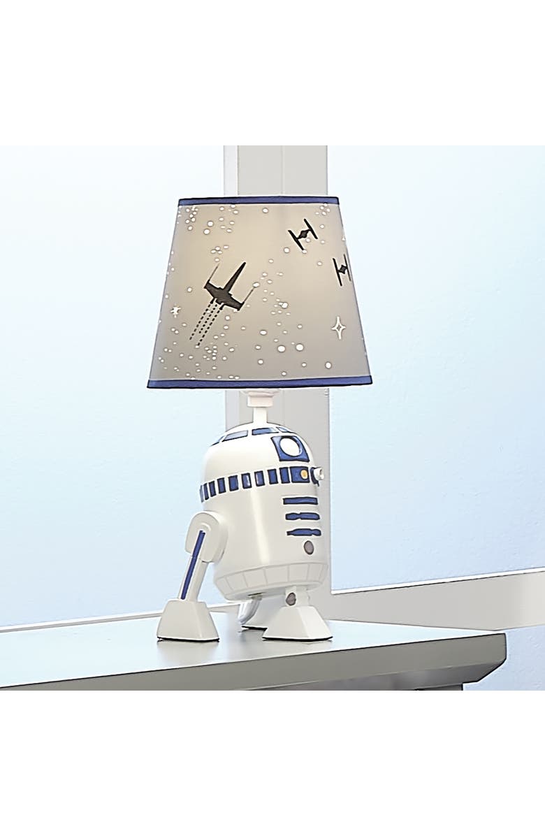 Lambs & Ivy Star Wars Classic Hand Painted R2-D2 Lamp with Shade & Bulb, Alternate, color, White