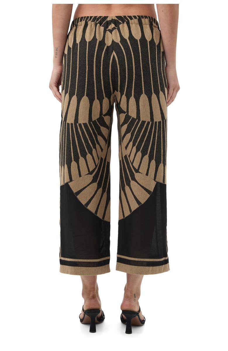 Trina Turk Estella 2 Printed Crop Pant, Alternate, color, Black/Camel