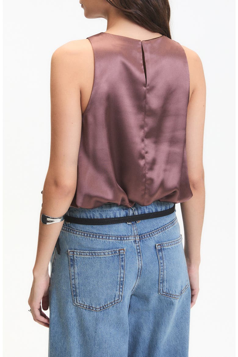 Leonard Crop Sleeveless Satin Top, Alternate, color, MAUVE TAUPE