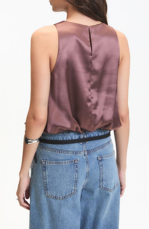 Deluc Leonard Crop Sleeveless Satin Top In Pink