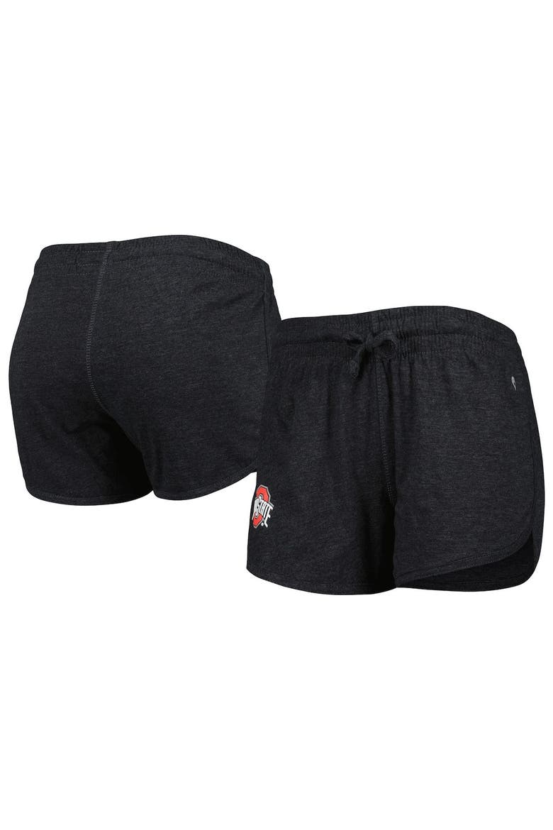 Women's Colosseum Heather Black Ohio State Buckeyes Simone Core Shorts, Alternate, color, Heather Black