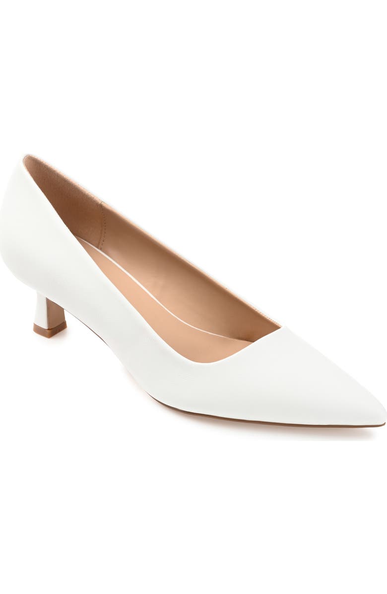 Journee Collection Celica Pump - Wide Width, Main, color, White