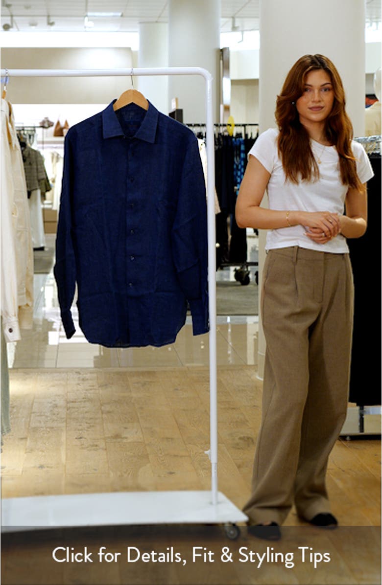 Trim Fit Linen Dress Shirt, sales video thumbnail