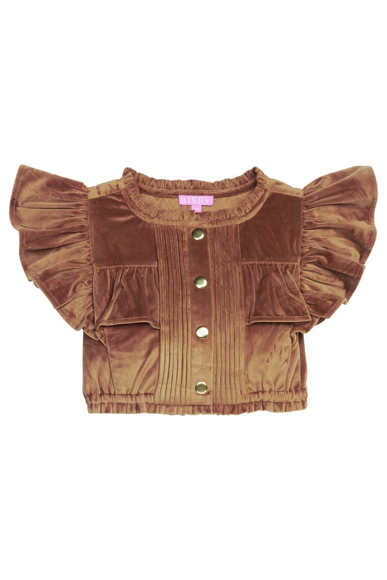Kids' Faux-Suede Annie Top, Main, color, Brown Faux Suede