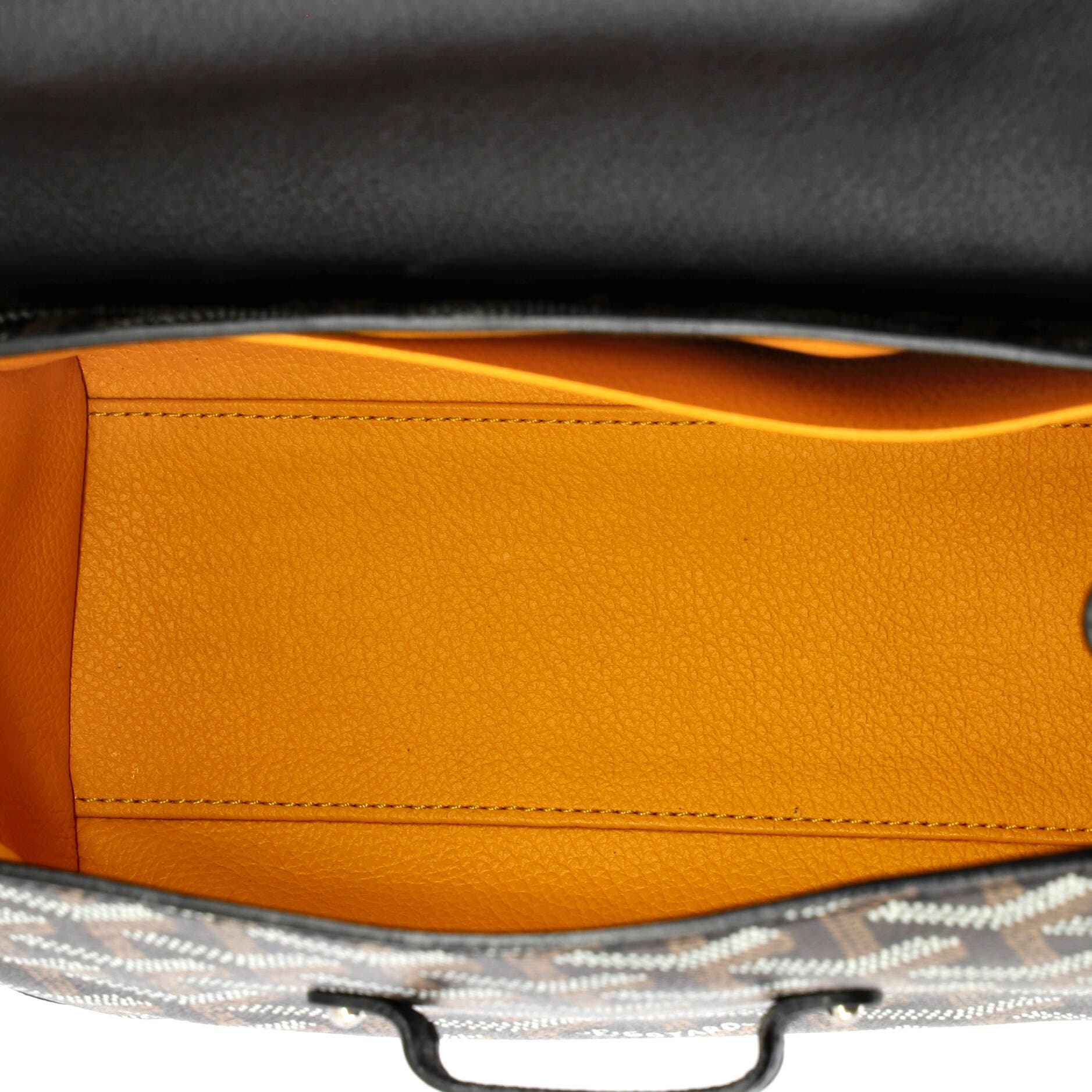 Pre-Owned Goyard Saigon Top Handle Bag Coated Canvas with Leather Mini, Alternate, color, Black