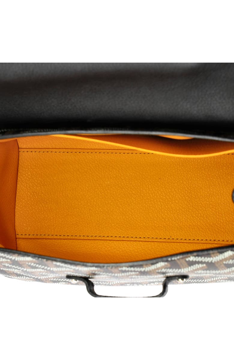 Pre-Owned Goyard Saigon Top Handle Bag Coated Canvas with Leather Mini, Alternate, color, Black