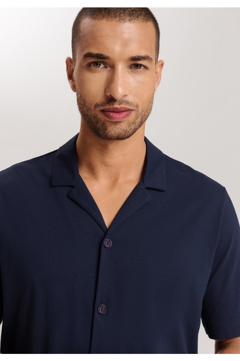 Night And Day Notch Collar Button Front Cotton Shirt, Alternate, color, Deep Navy