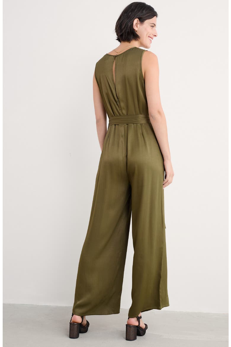 Winter Honeysuckle Sleeveless Jumpsuit, Alternate, color, RICH OLIVE