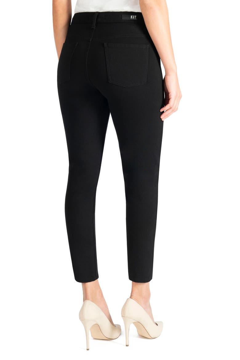 Donna High Waist Ponte Ankle Skinny Pants, Alternate, color, BLACK