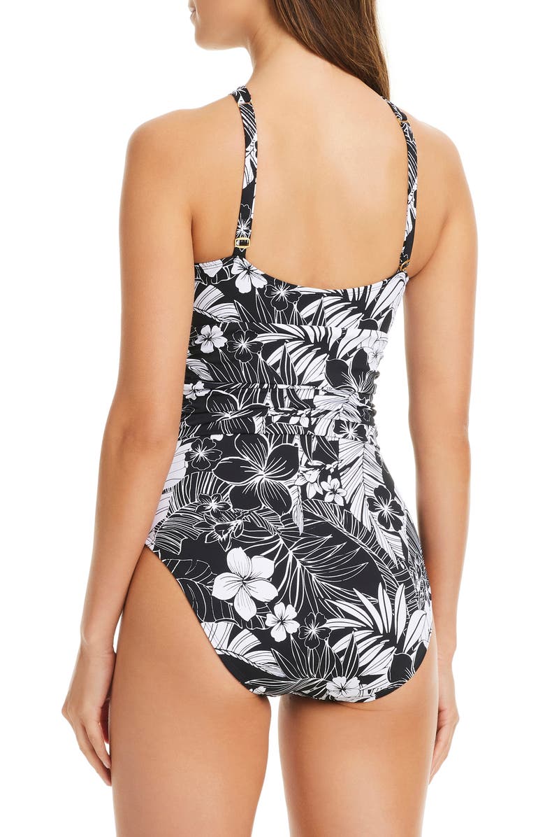 BLEU by Rod Beattie Mio High Neck One-Piece Swimsuit, Alternate, color, Black