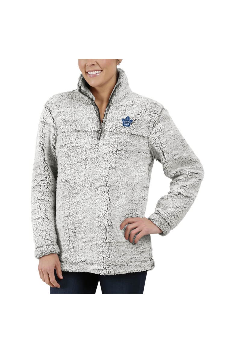 Women's G-III 4Her by Carl Banks Gray Toronto Maple Leafs Sherpa Quarter-Zip Pullover Jacket, Alternate, color, Gray
