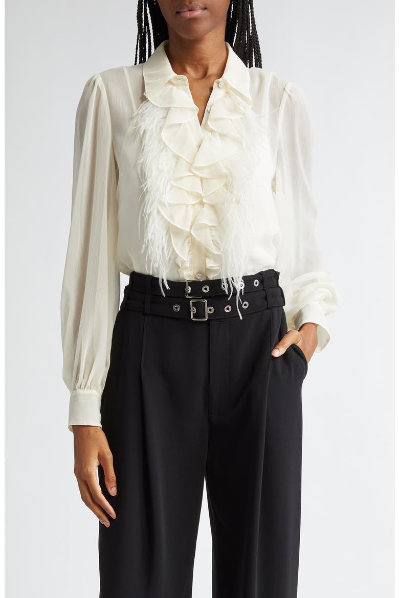 Rhonda Ruffle Shirt, Main, color, IVORY