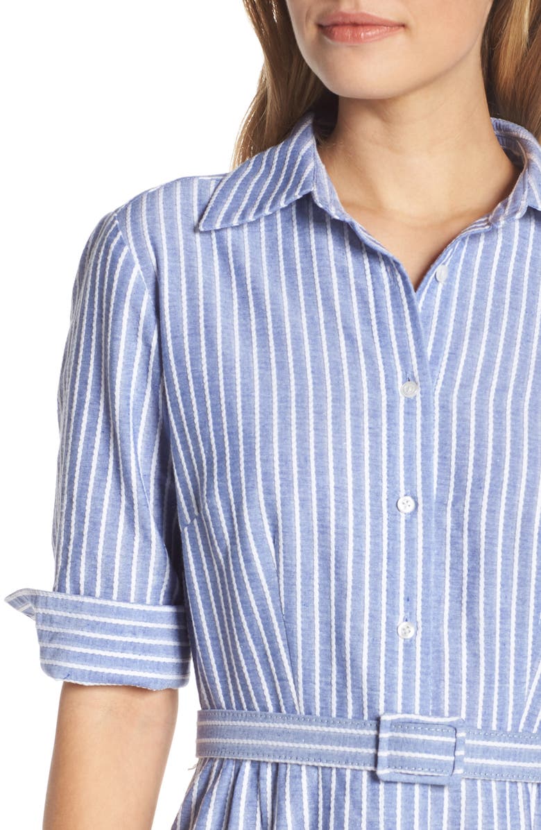 1901 Stripe Belted Shirtdress, Alternate, color,