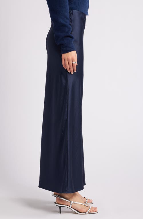 Open Edit Bias Cut Maxi Skirt In Navy Blazer