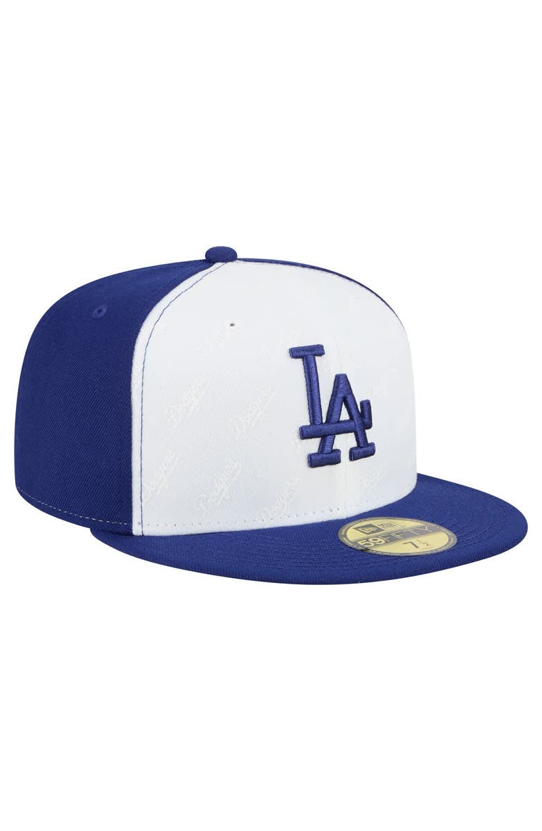 New Era Men's New Era White/Royal Los Angeles Dodgers Repeat 59FIFTY Fitted Hat, Alternate, color, White