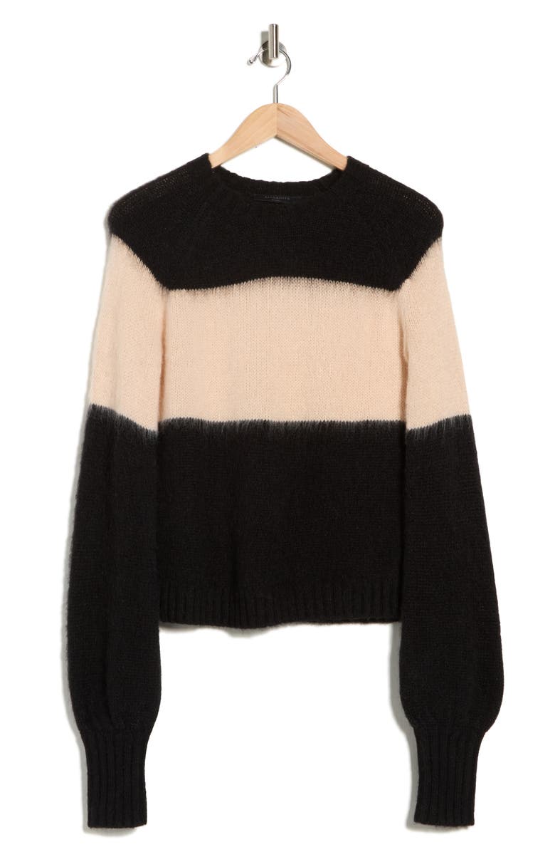 AllSaints Lou Uno Sweater, Alternate, color, Black/ Mallow Pink