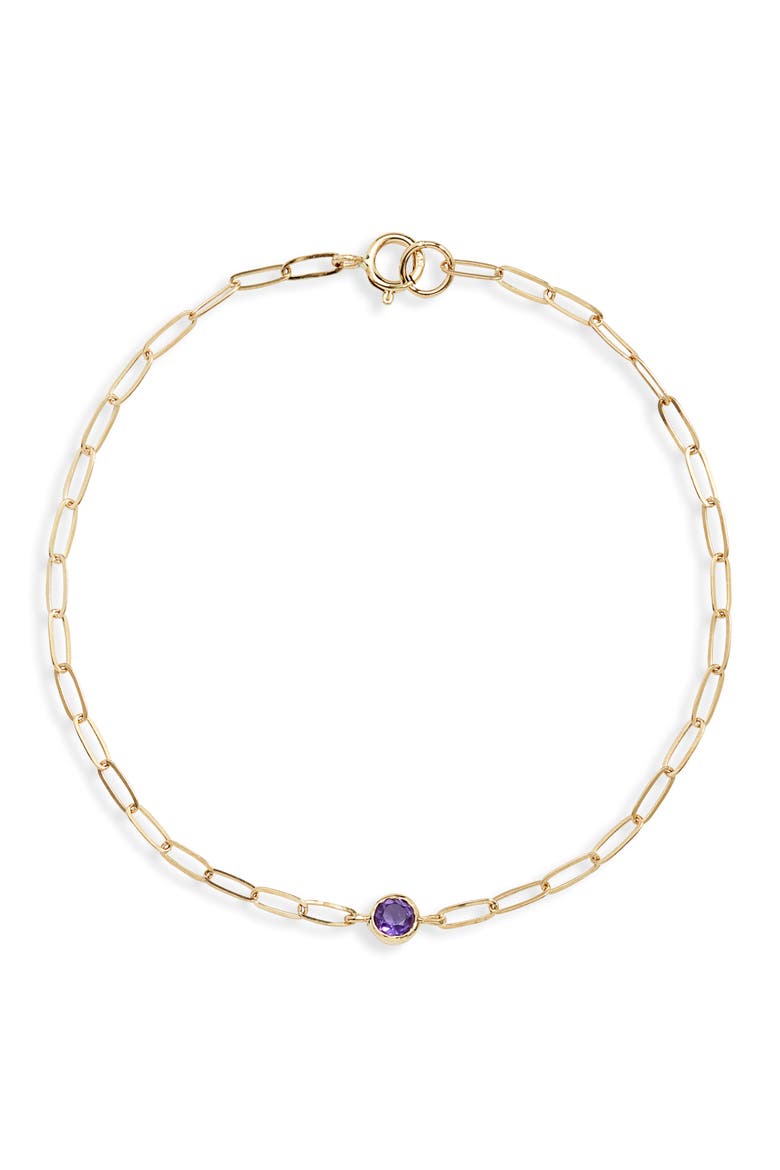 Bezel Pendant Bracelet, Main, color, PURPLE