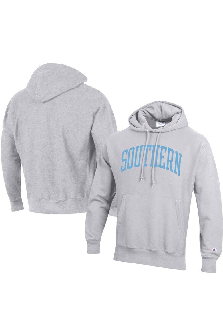 Men's Champion Gray Southern University Jaguars Tall Arch Pullover Hoodie, Main, color, Gray