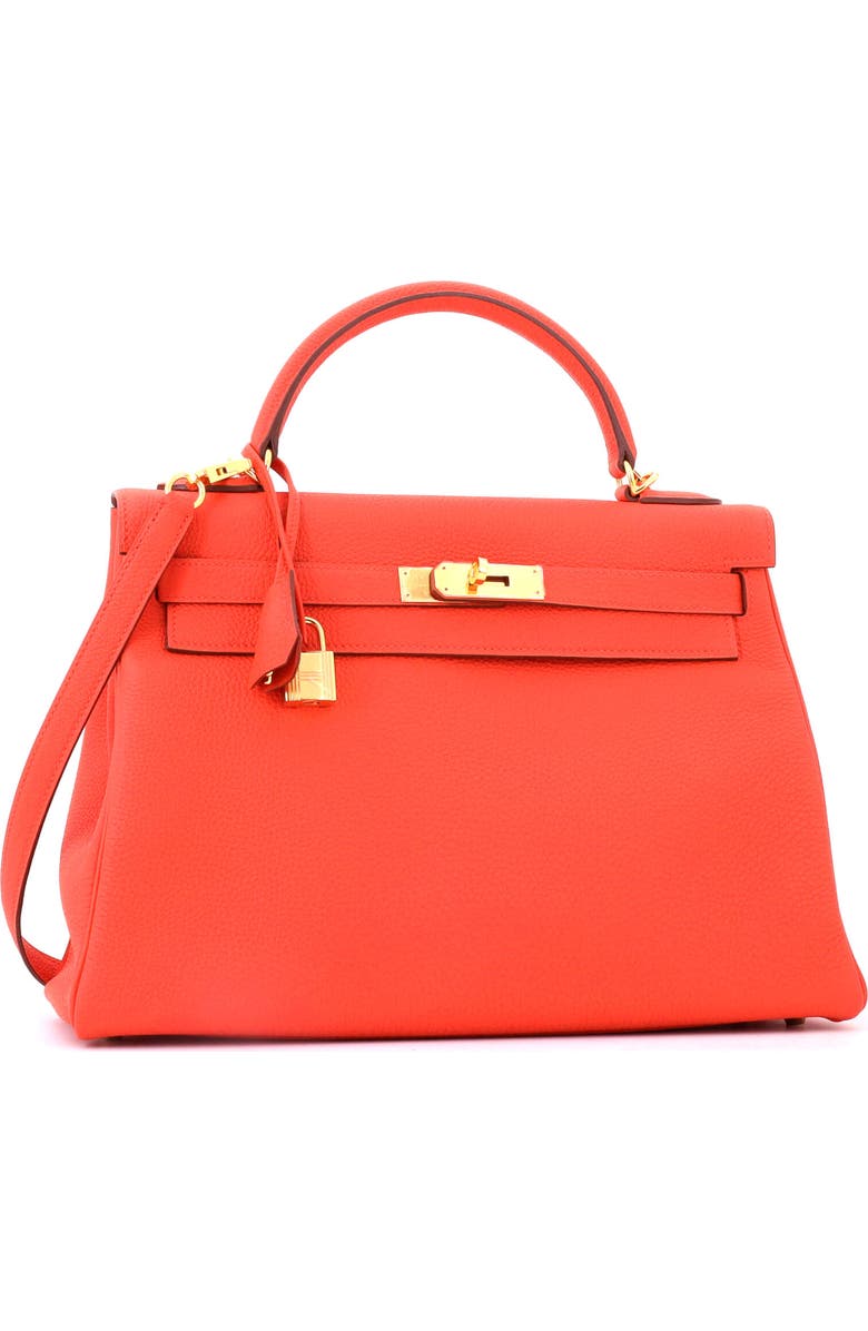 Pre-Owned Hermes Kelly Handbag Orange Togo with Gold Hardware 32, Alternate, color, Capucine