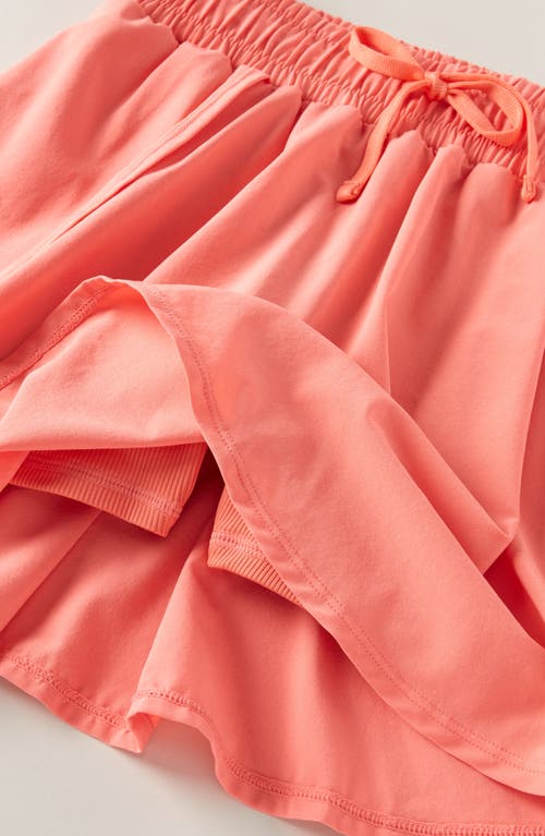 Zella Girl Kids' Fly Away High Waist Skort In Orange