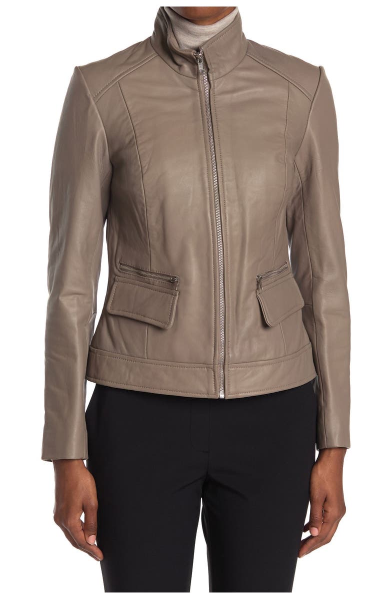 Cole Haan Wing Collar Leather Jacket, Alternate, color,