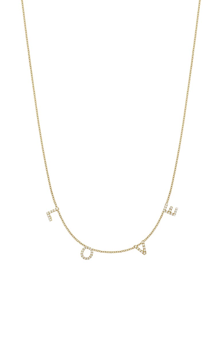 Classic Initial Personalized Diamond Charm Necklace (Nordstrom Exclusive), Main, color, 18K YELLOW GOLD - 4 CHARMS