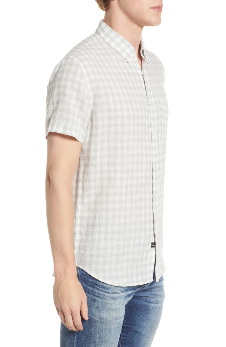 Rails Fairfax Gingham Relaxed Fit Short Sleeve Button-Up Shirt, Alternate, color, Grey Gingham Melange