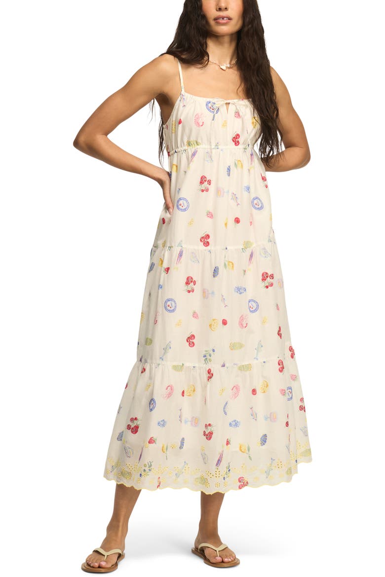 Floral Print Tiered Maxi Dress, Main, color, MULTI CONVERSATIONAL PRINT